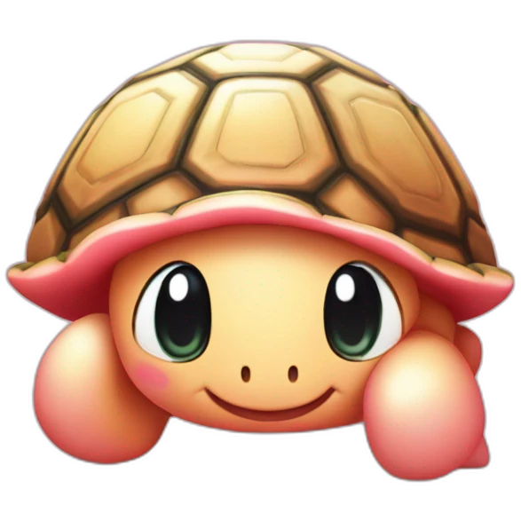 kirby sur une tortue emoji