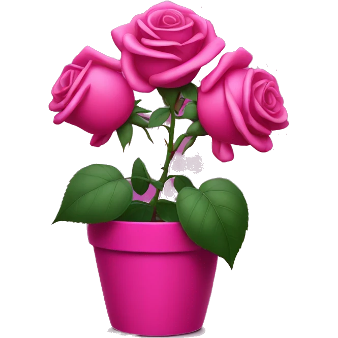 Rose in a fuchsia pot emoji