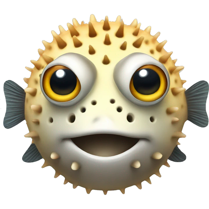 a puffer fish with cute eyes emoji