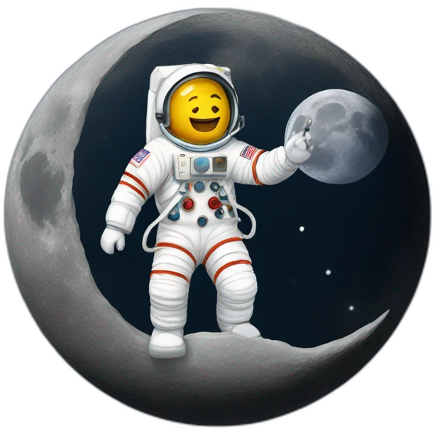 Un astronaute sur la lune emoji