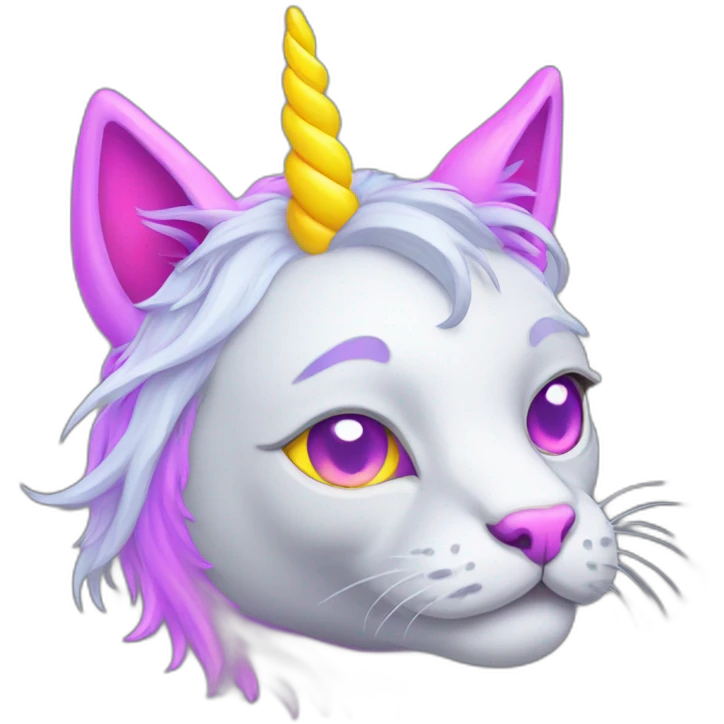 cat unicorn neon emoji