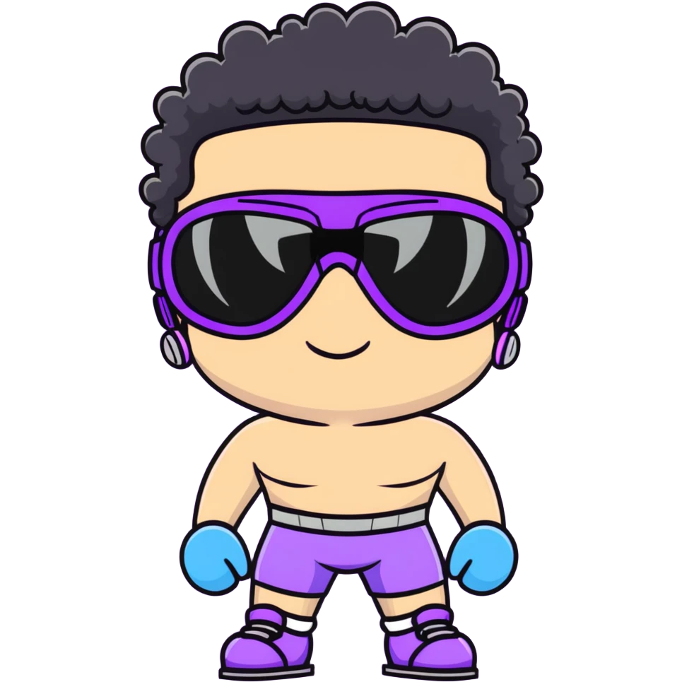 shirtless male athlete with white skin and moderately curly black hair on top with shaved sides, wearing ski goggles with purple frames/outline and very dark heavily tinted black lenses that completely hide the eyes, and a simple plain black chain necklace, no earrings emoji