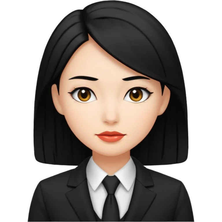 👩🏻‍⚖️ i need an image like this for a political analays with black hair and blck suit emoji