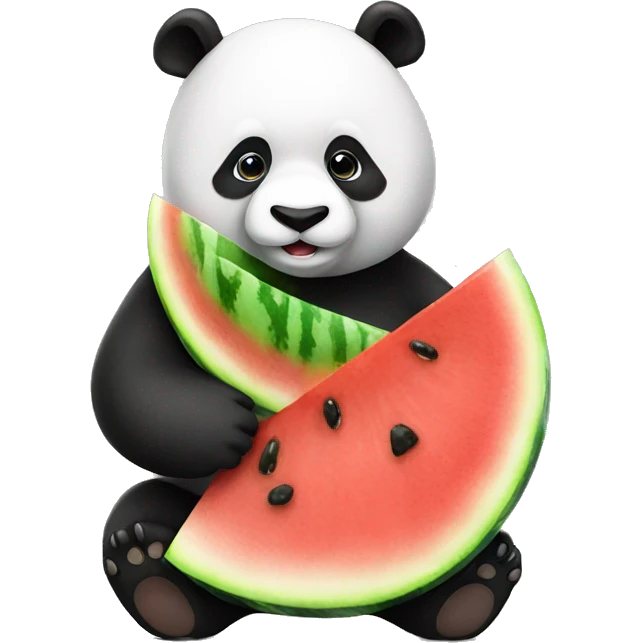 panda with watermelon emoji