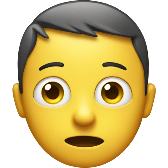 yellow iphone emoji with one eye twitching emoji