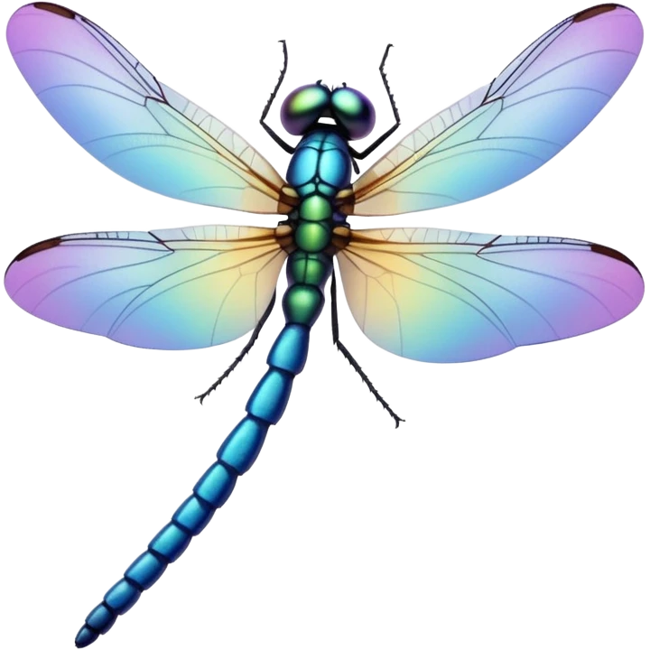 Peaceful Dragonfly change color  keep  black background  emoji