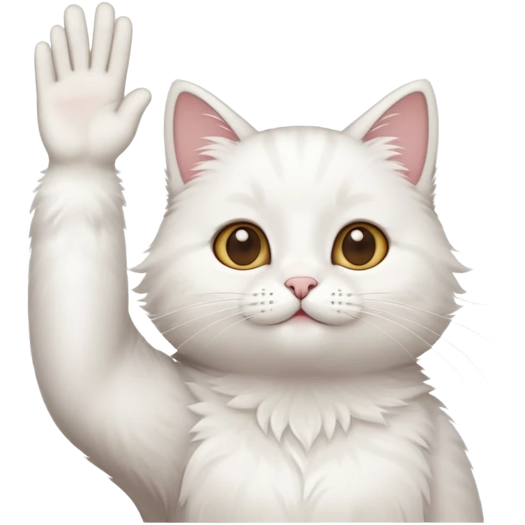 Cat raising hand emoji