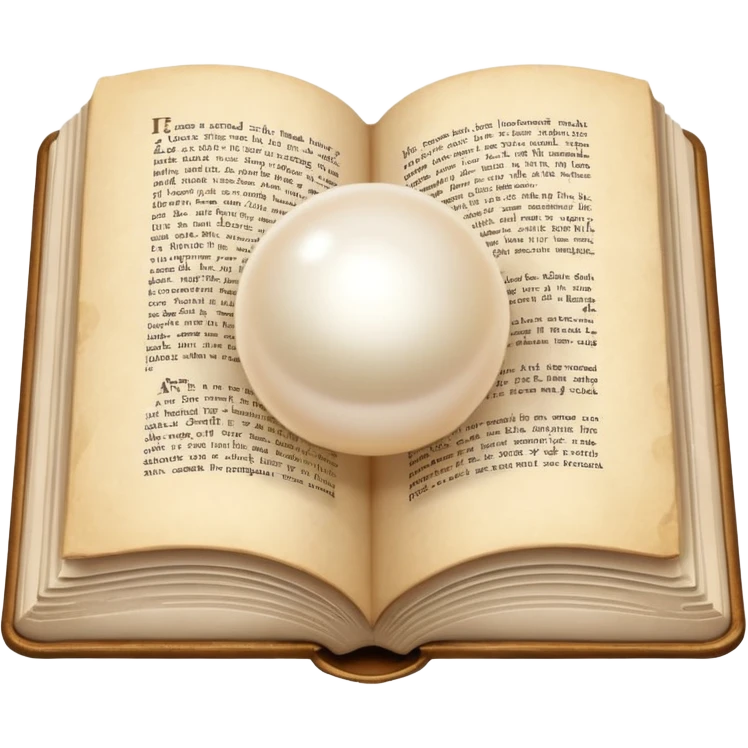 White Perl in a open book emoji