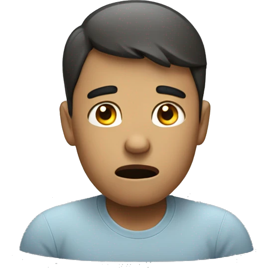 Person holding their head in worry  emoji