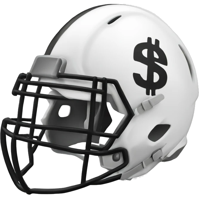 simple white football helmet with dollar sign on the side emoji