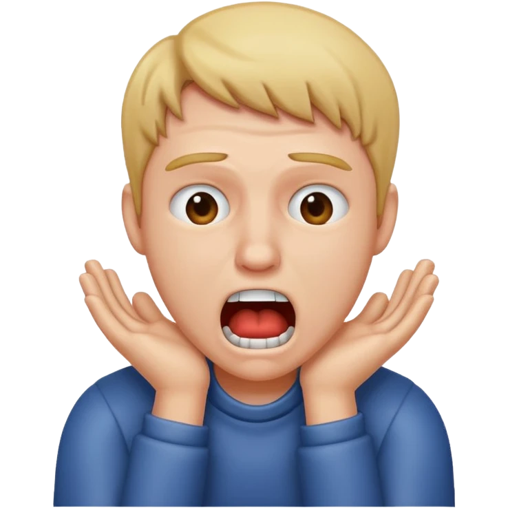 A person jokingly choking themselves to show they are frustrated  emoji