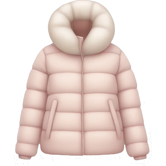Pale blush pink puffer coat isolated  emoji