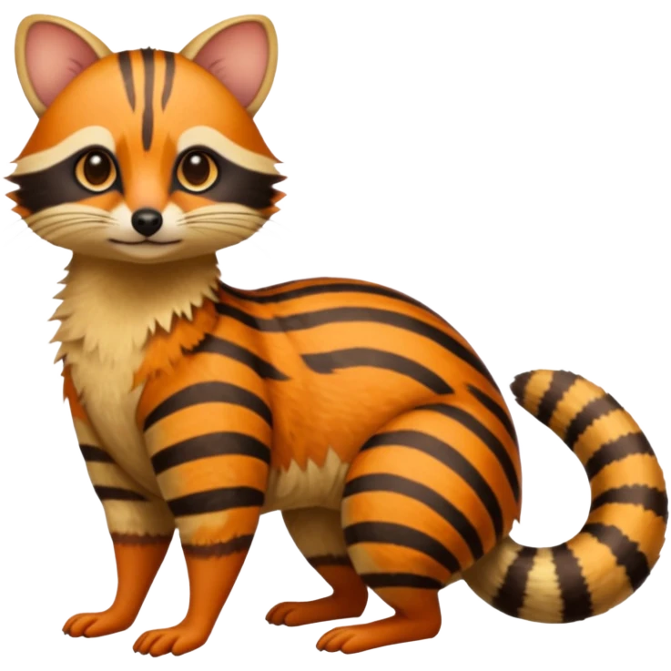 Genet-Numbat-Ocelot-Tanuki-Ocicat-hybrid-fusion, full body emoji