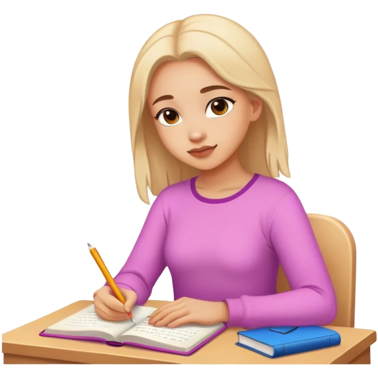 A girl writing a book💖 emoji