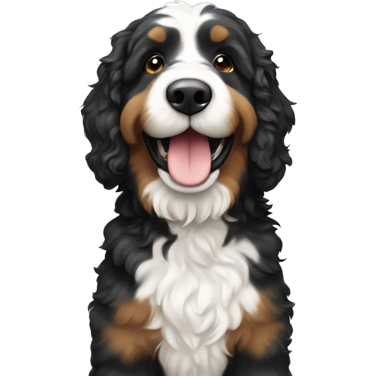 Bernedoodle smiling emoji