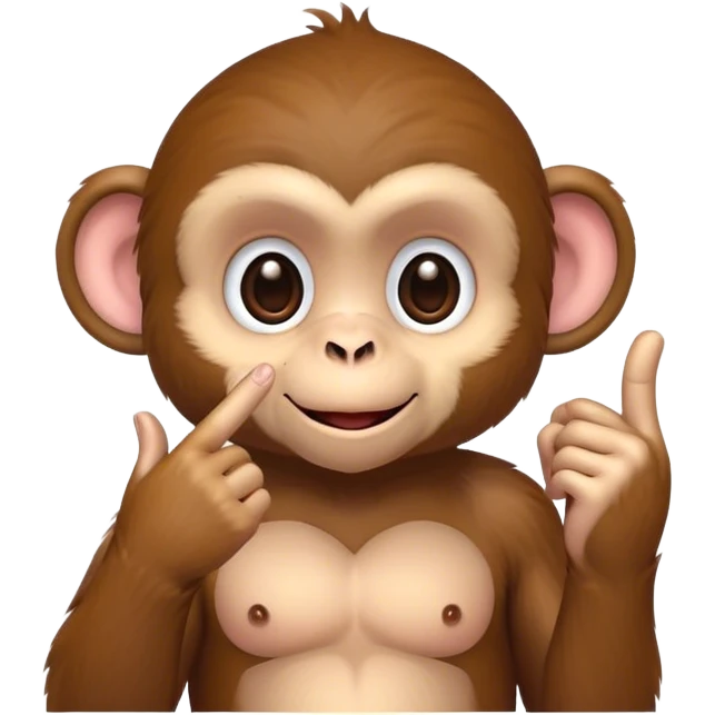 Cute monkey doing a finger heart  emoji