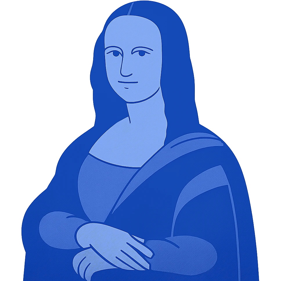 Mona Lisa with a modern twist emoji