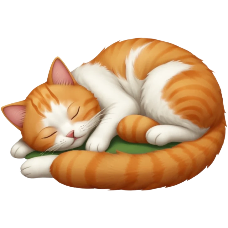 ginger and white small cat eyes closed lying down upside down emoji