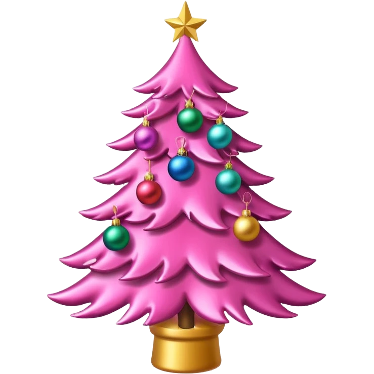 Christmas tree pink emoji