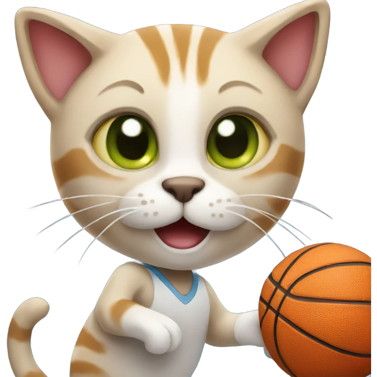 Cat playing basketball  emoji