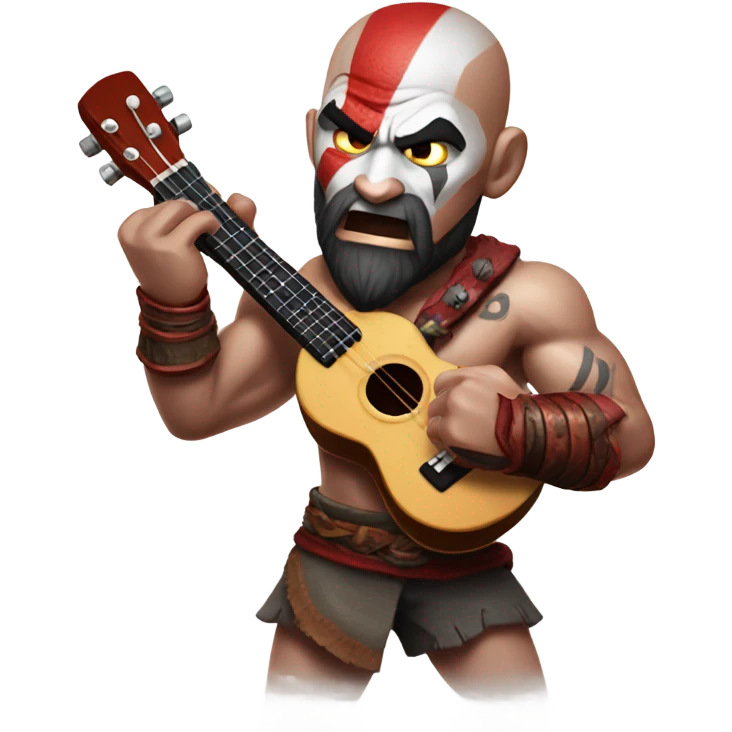 Kratos playing an ukulele emoji