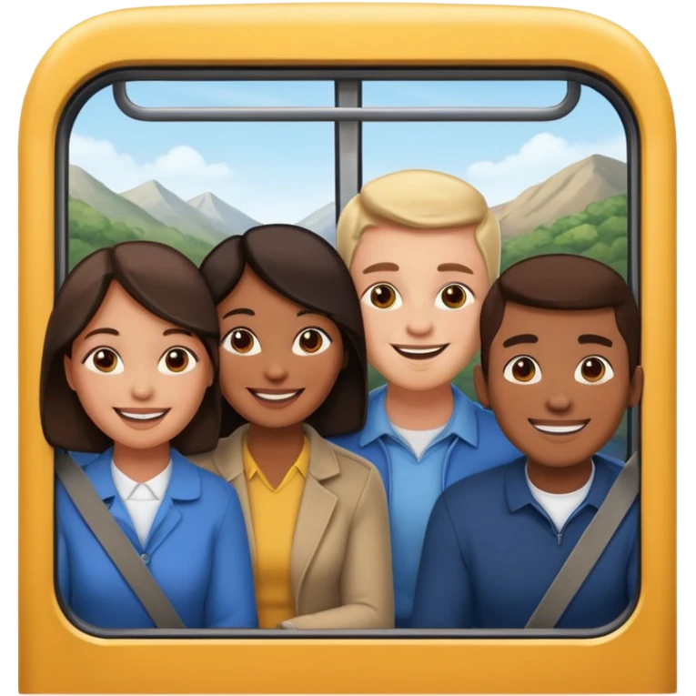 Three people on a bus emoji