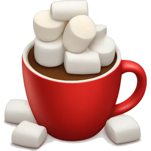 Coffee with marshmallows in a red cup emoji