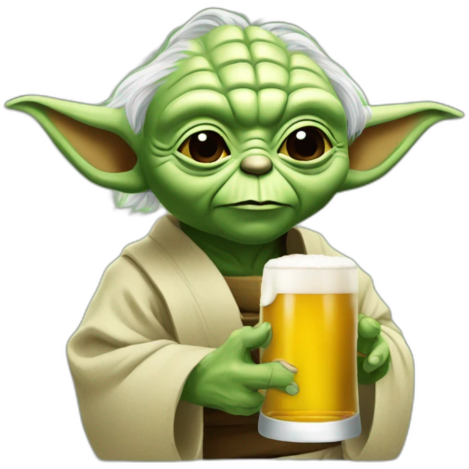 yoda qui boit une bière emoji