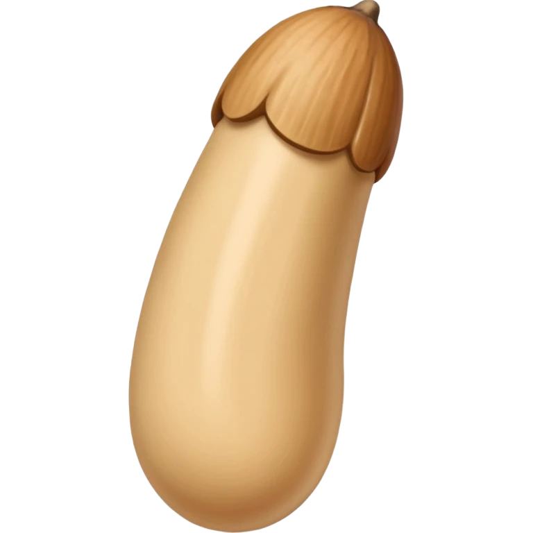 flesh beige skin color and pink cylindrical shaft penis, erect, phallus shape, no face, with glans acorn-like tip at one end with urethral opening emoji