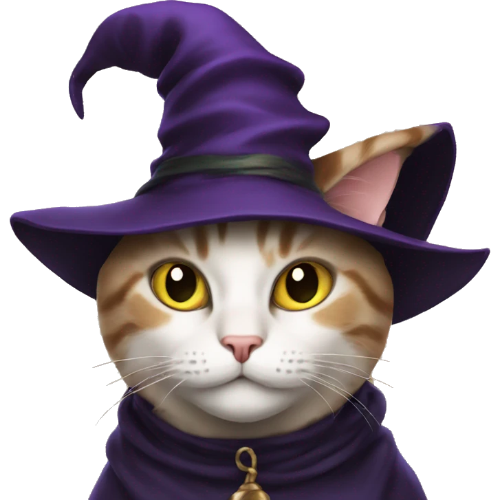 Cat in a witch hat emoji