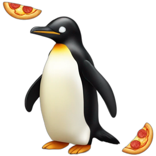 Pinguin-eat-pizza emoji