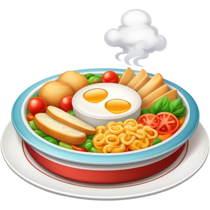 delicious food plate with steam emoji