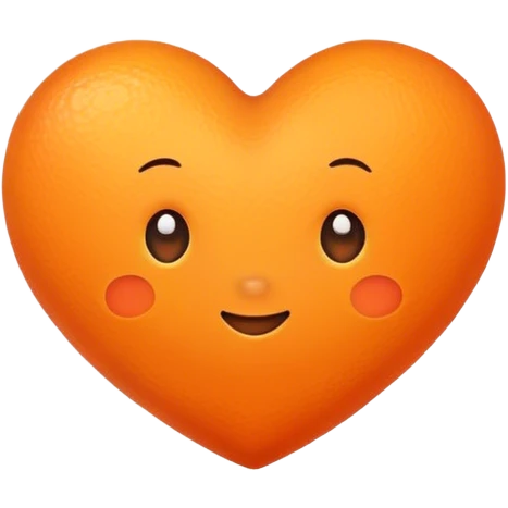 Cute single orange heart emoji