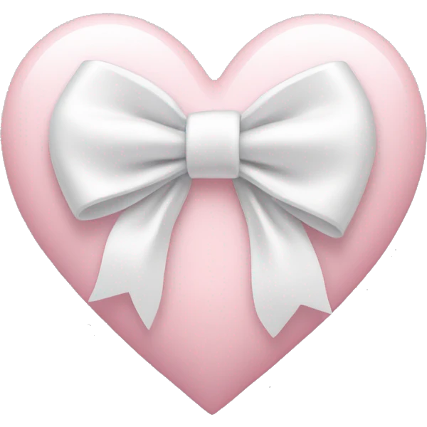 Pastel pink heart with white bow emoji