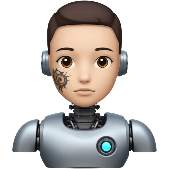 half robot with body tattoo emoji