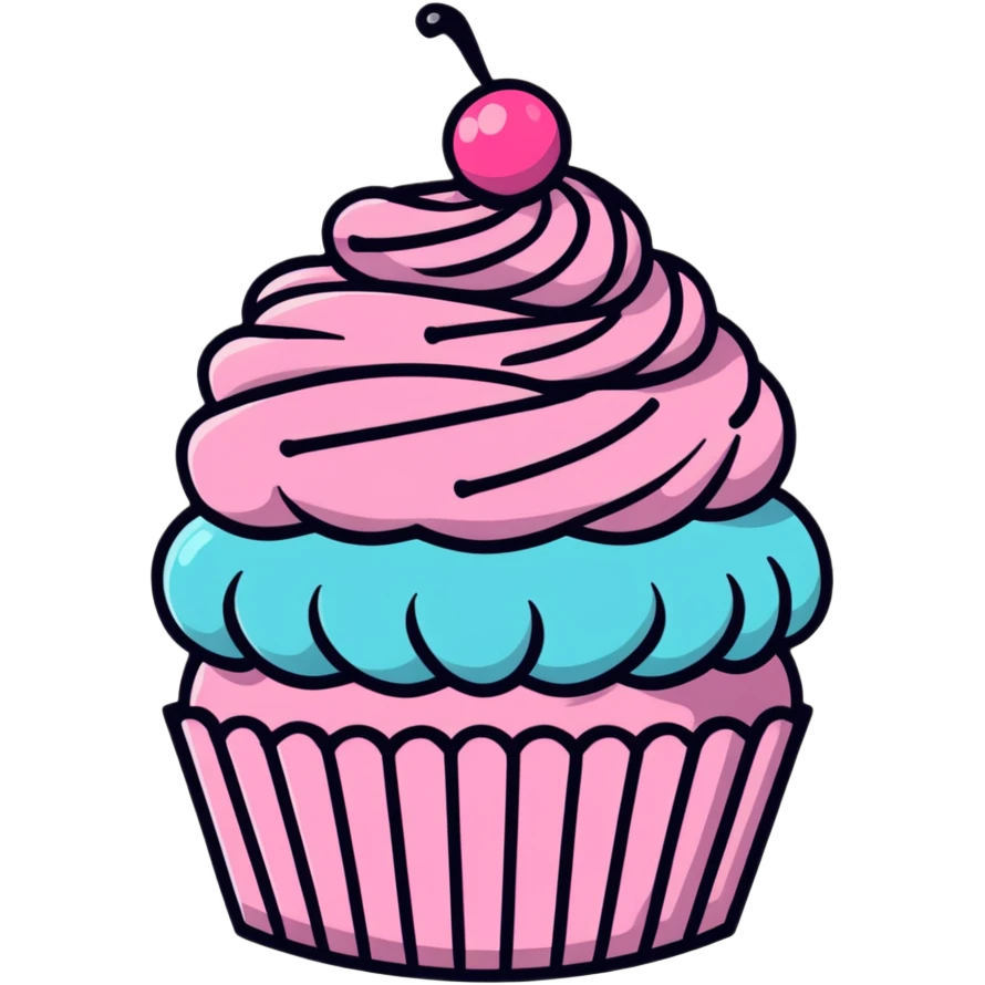 cupcake with pink icing emoji