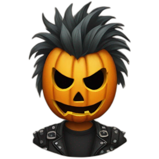 Punk rock pumpkin emoji