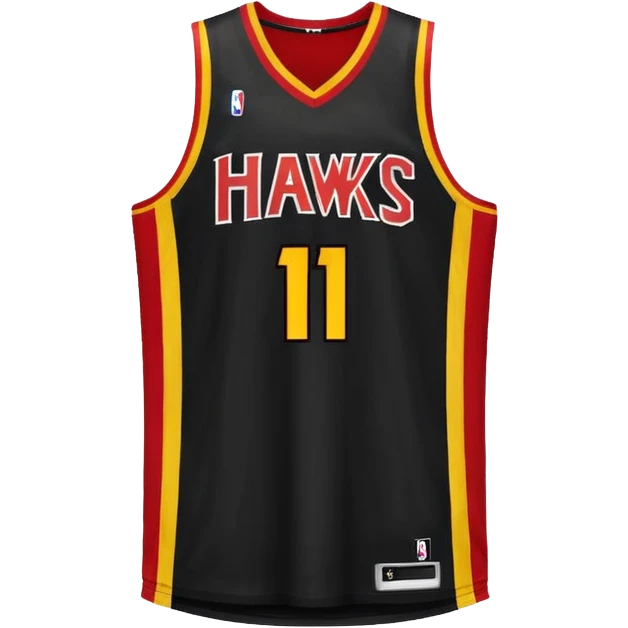 Black Atlanta hawks basketball jersey featuring the number 11, ios emoji style emoji