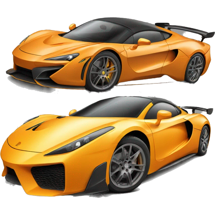 modern supercar in yellow-orange color emoji