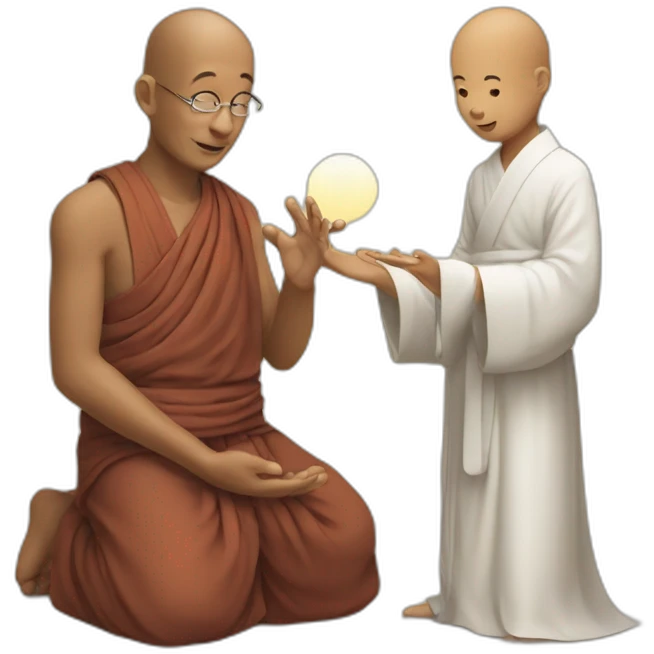 Monk and baba teaching about ai emoji