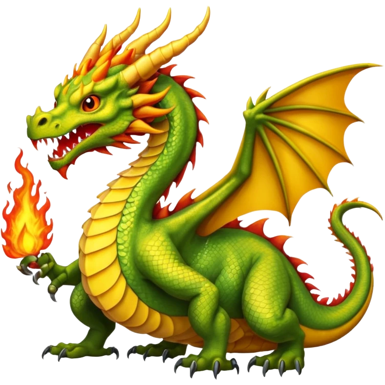 A yellow three head dragon emoji