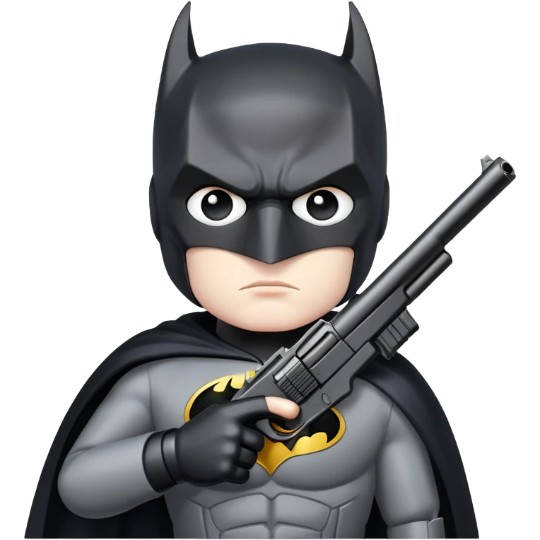 Batman with a gun emoji