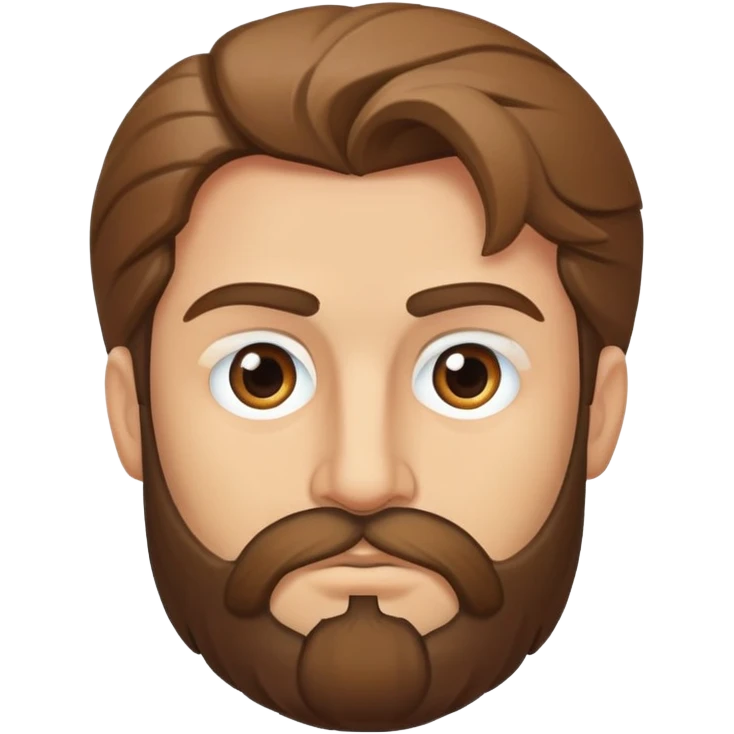 Hazme un hombre moreno con poco pelo en la parte centrar de la cabeza justo 3 pelos con barba pobre y ojos marrones emoji
