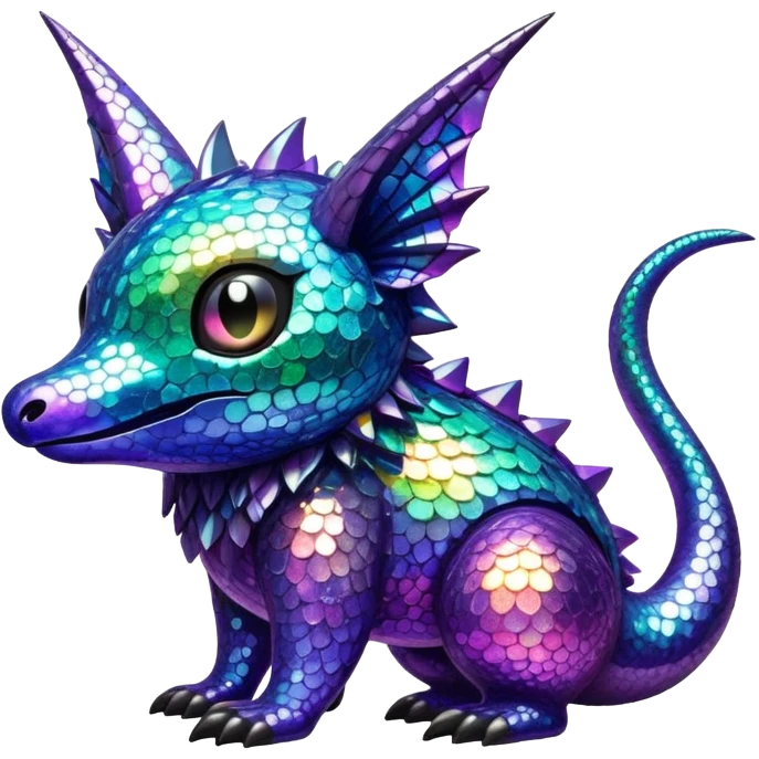 Randomly-colored sparkly dark exotic Fakémon-creature emoji