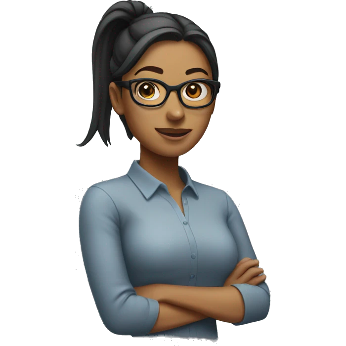 woman with glasses and ponytail emoji