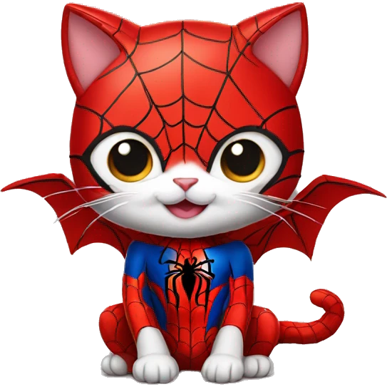 cute cat dressed as spiderman  emoji