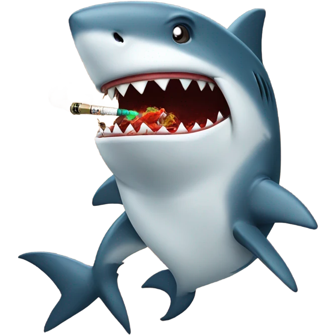Shark smoking shisha emoji