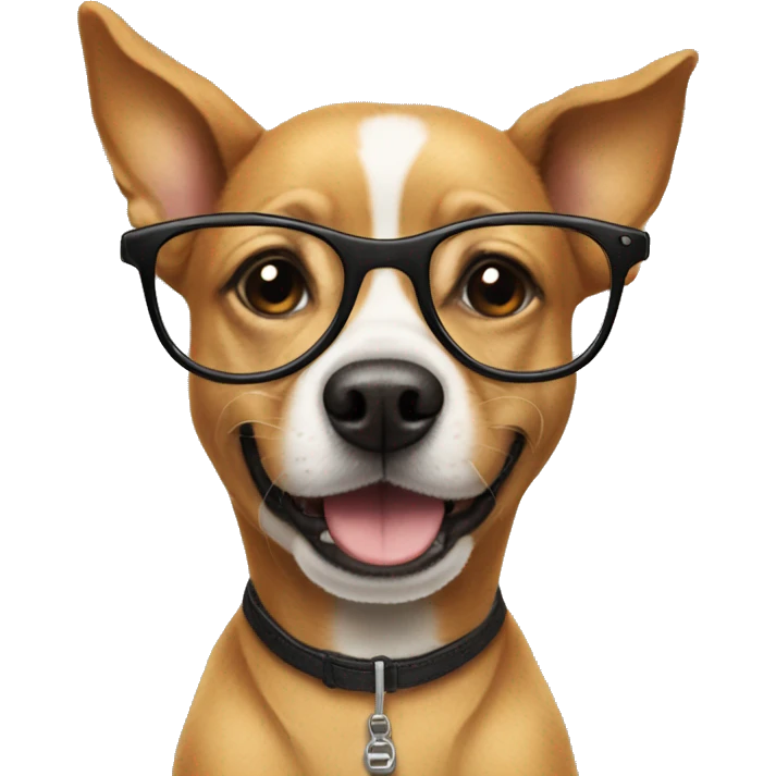 Dog with glasses on a bike emoji