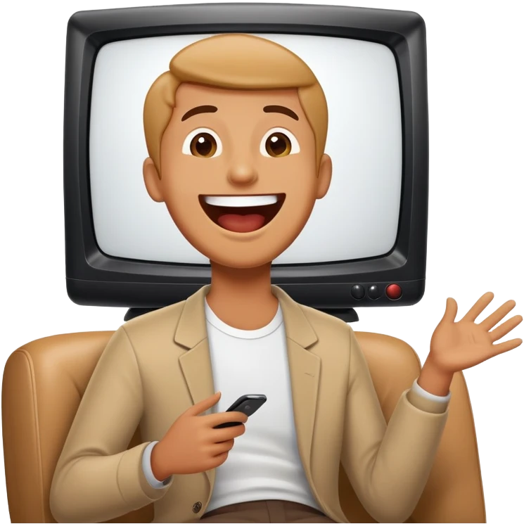 person watching a comedy show on TV emoji