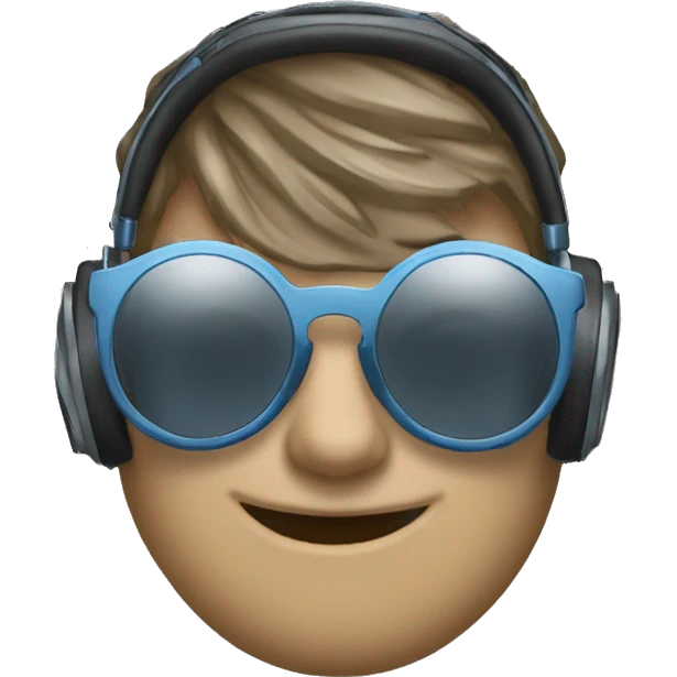 Emoji porteur de lunette et un casque audio emoji